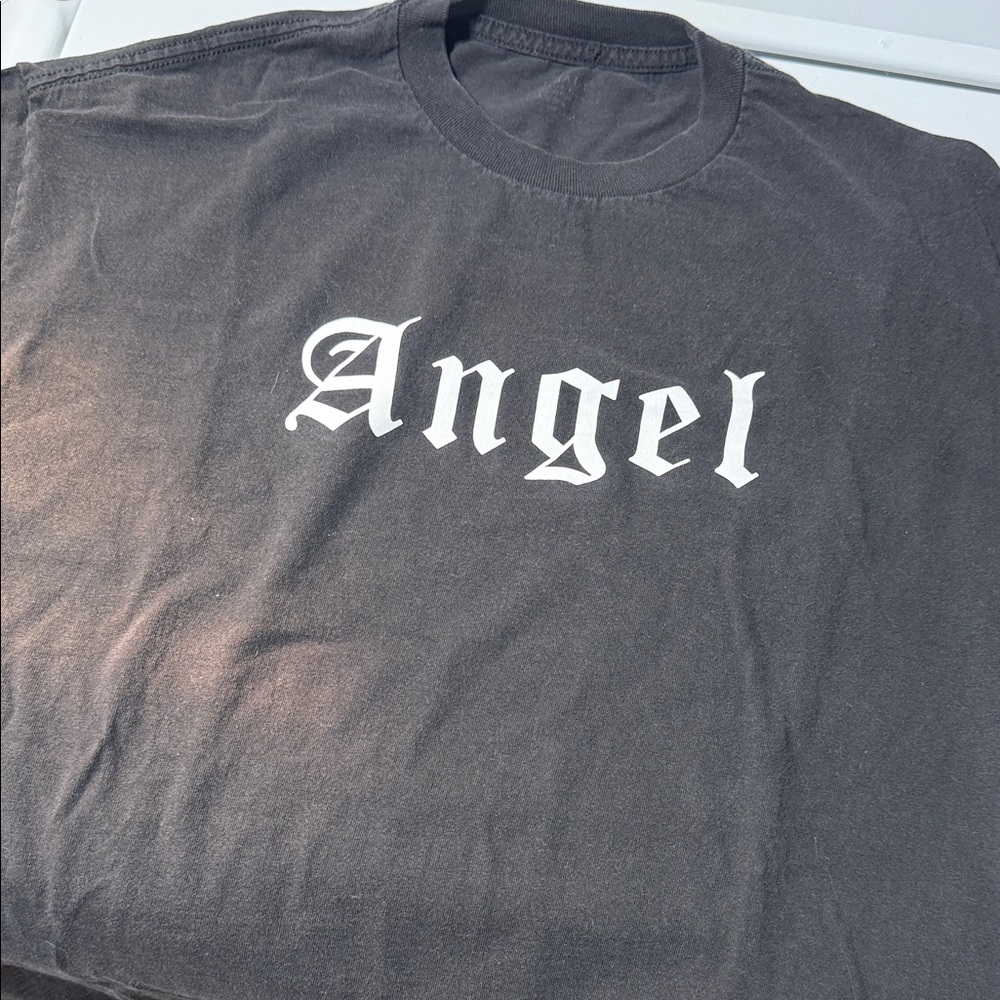 John Galt Angel Graphic Crewneck oversized T-Shirt - Black